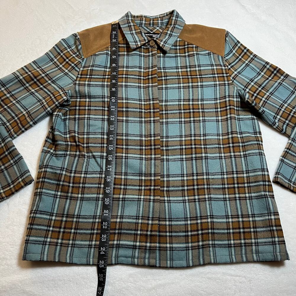 Norton Mcnaughton Petites Western Plaid Flannel Button Up Shirt Jacket Size PL - Picture 11 of 11